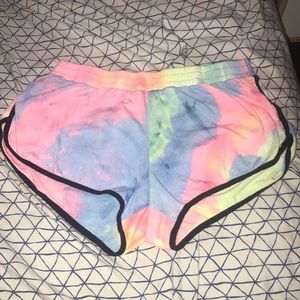 Tie dye pajama shorts